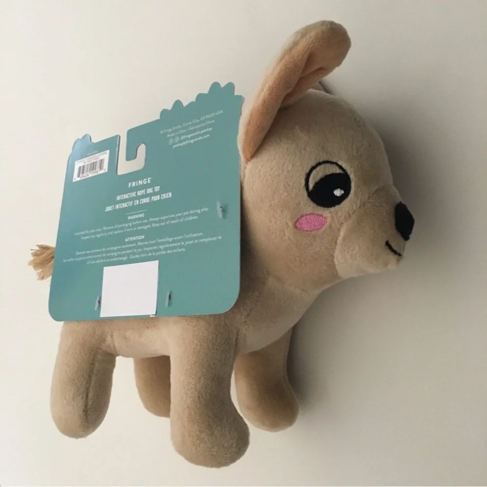 Dog Toy Plush Chihuahua - Squeaker “Chihuahua Kidding Me Right Now?” NEW Fringe